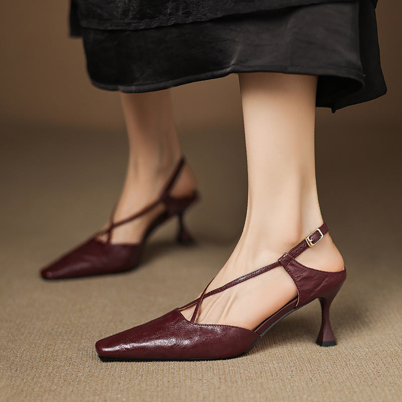 Velta Genuine Leather Heels  Liora Lane Boutique