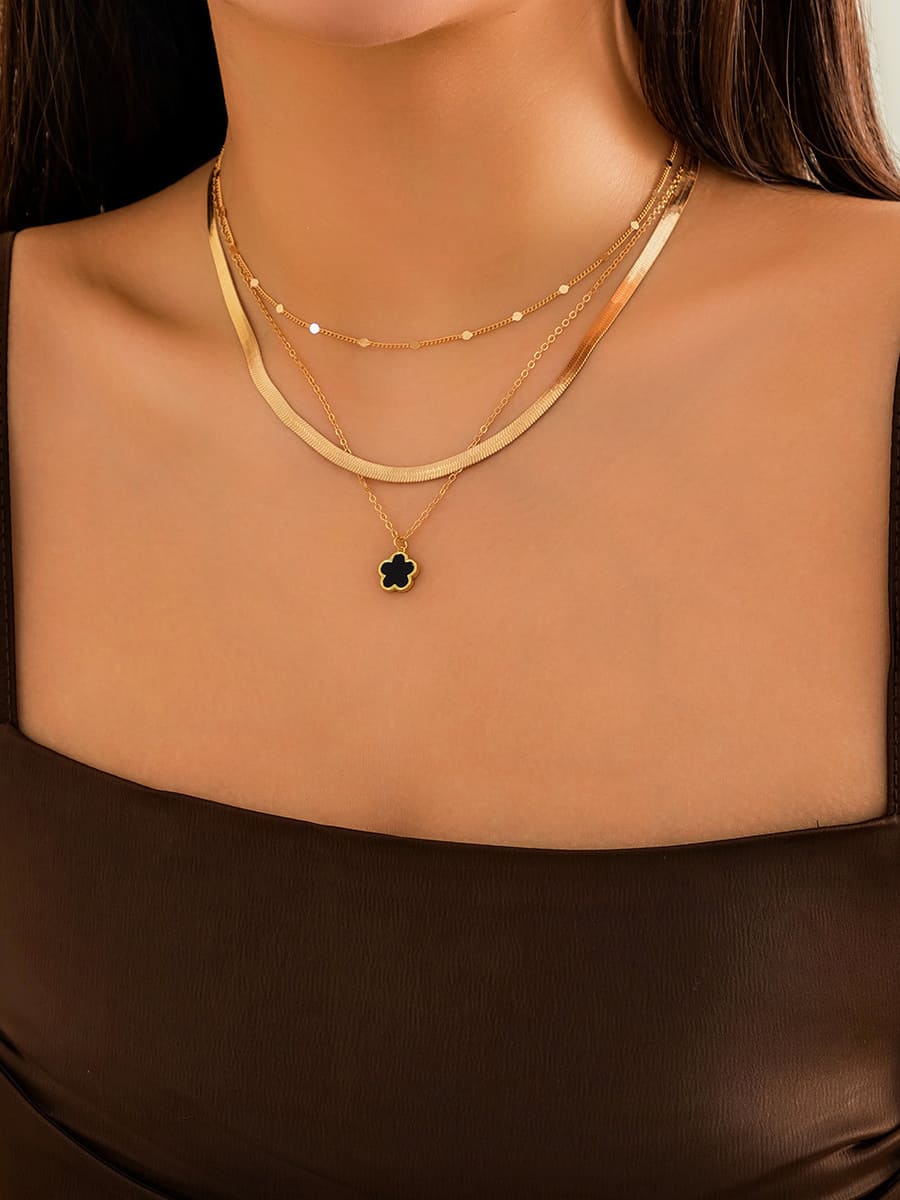Clover Rainbow Serpent Chain Necklace Jasmine's Boutique Australia