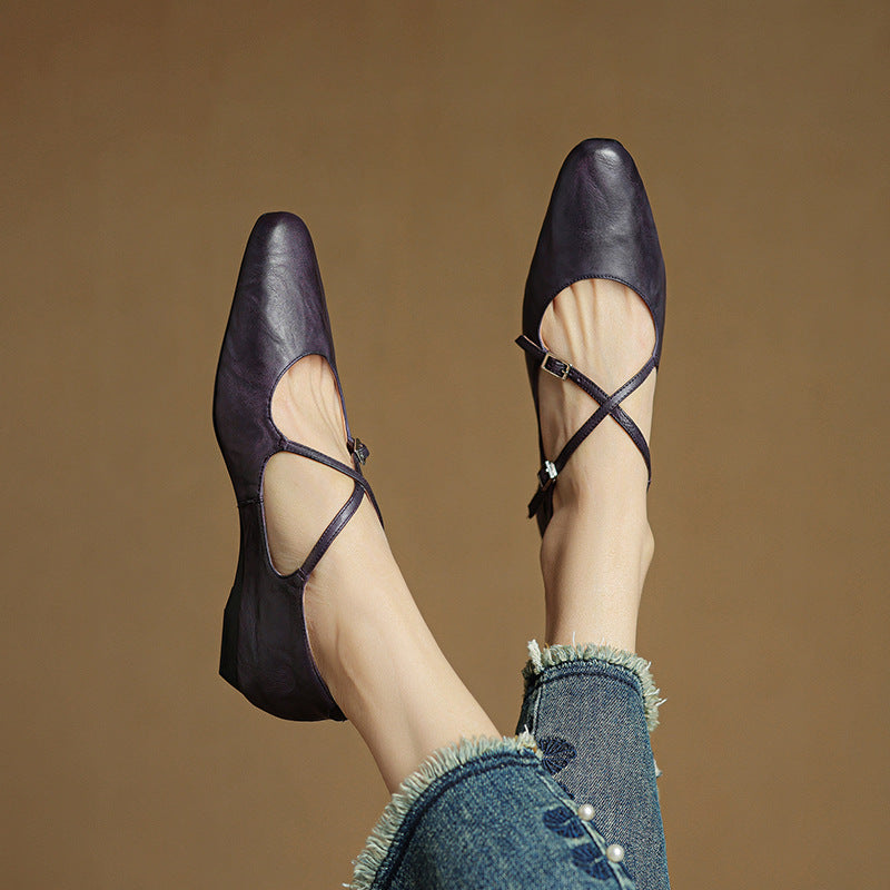 Eclan Genuine Leather Flats  Liora Lane Boutique  Purple / 9.5 109.99