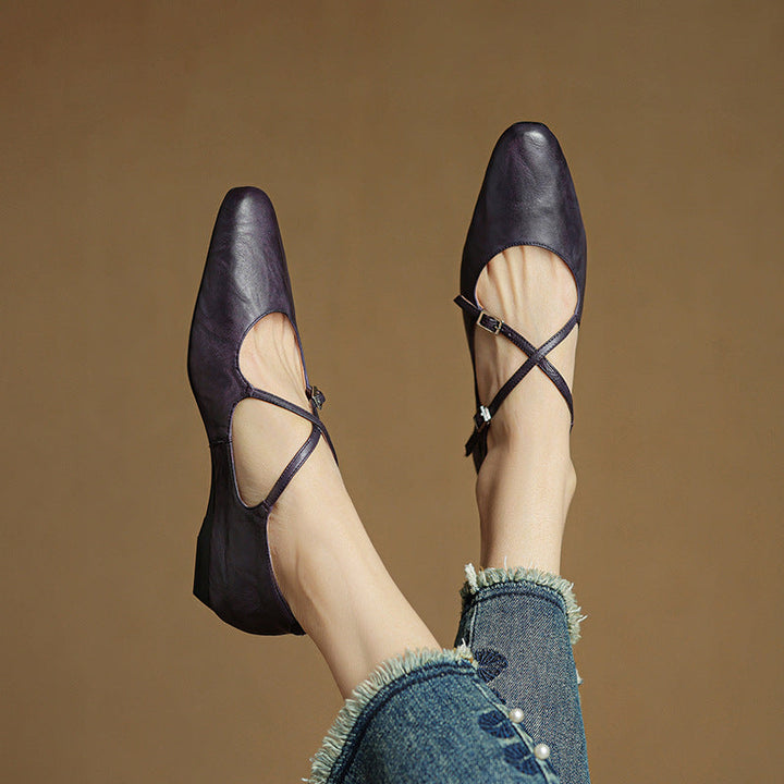 Eclan Genuine Leather Flats  Liora Lane Boutique  Purple / 9.5 109.99