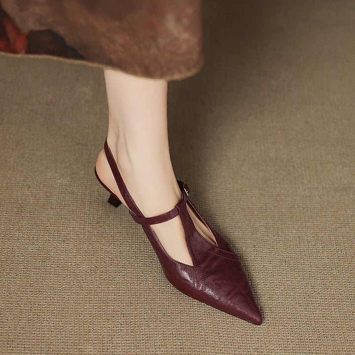 Noir Genuine Leather Heels  Liora Lane Boutique