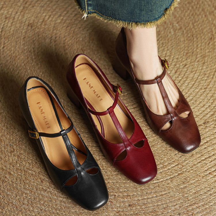 Elora Genuine Leather Heels  Liora Lane Boutique