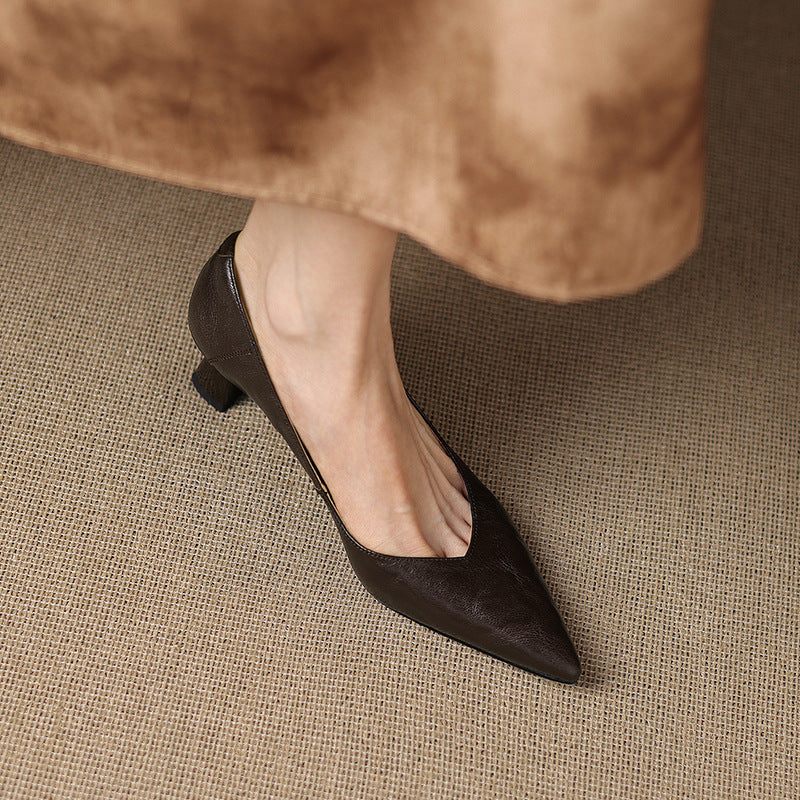 Veler Genuine Leather Heels  Liora Lane Boutique