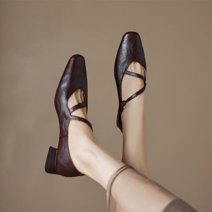 Evra Genuine Leather Heels  Liora Lane Boutique