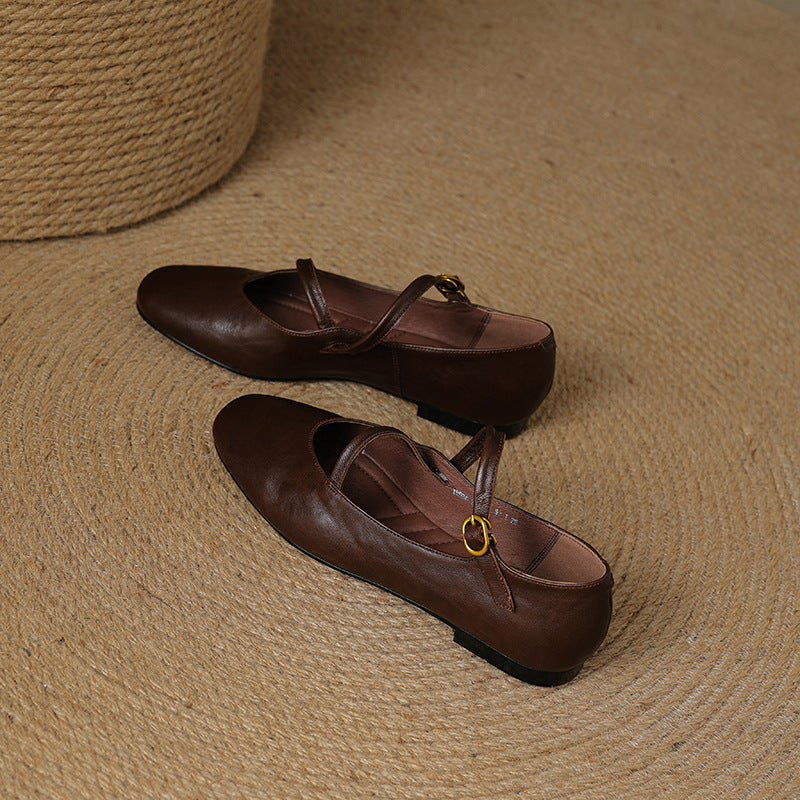 Norie Genuine Leather Flats  Liora Lane Boutique