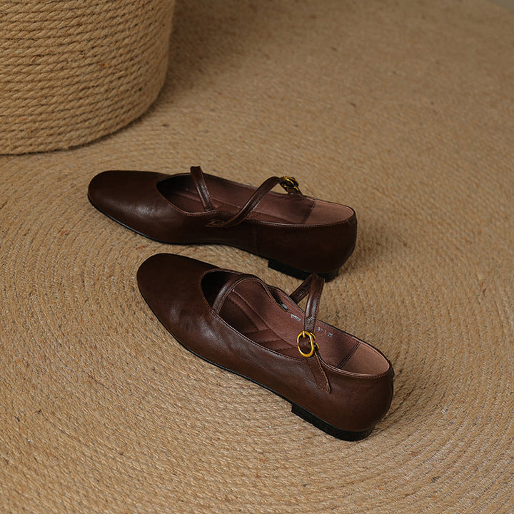 Norie Genuine Leather Flats  Liora Lane Boutique