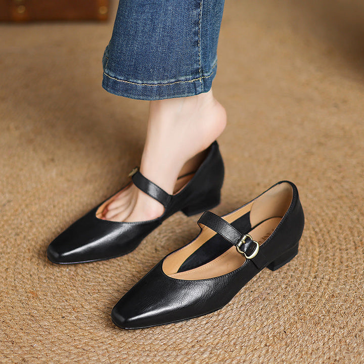 Maira Genuine Leather Heels  Liora Lane Boutique  Black / 9.5 119.99