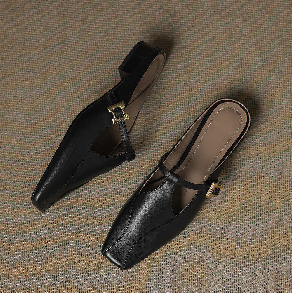 Keva Genuine Leather Mules  Liora Lane Boutique