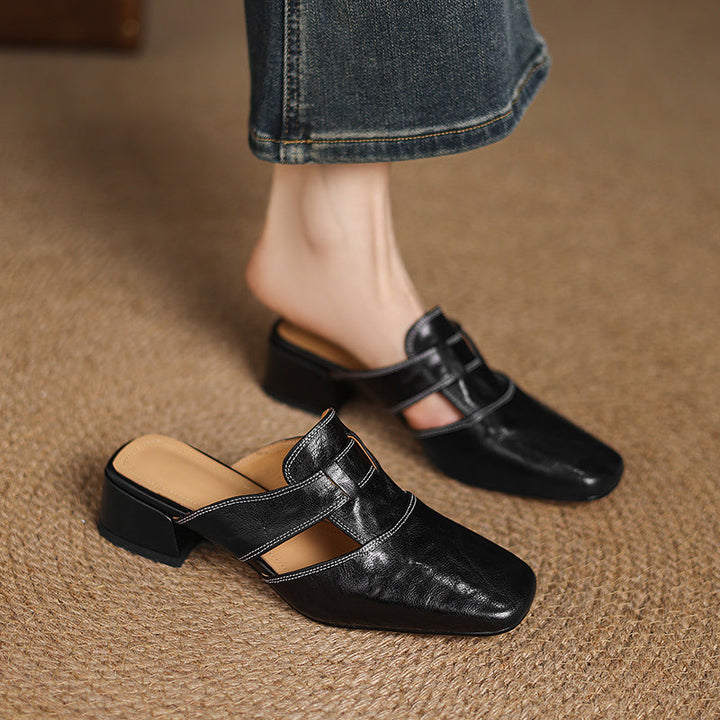 Ivora Genuine Leather Mules  Liora Lane Boutique  Black / 12.5 109.99