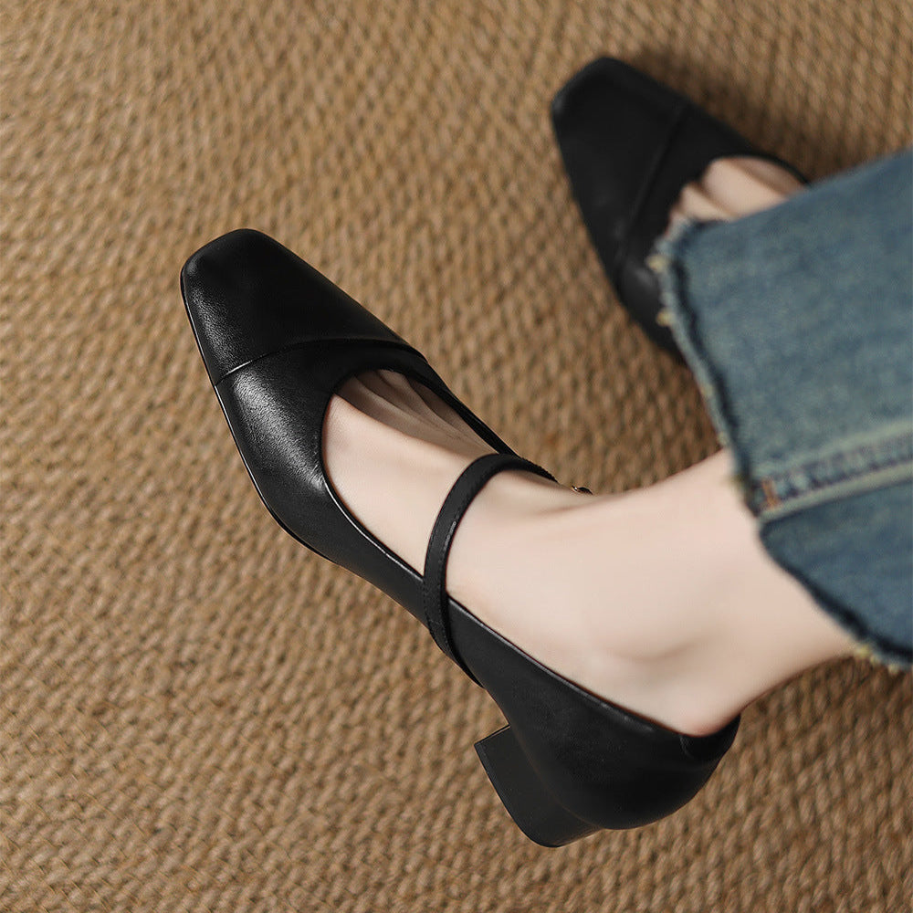 Clarette Genuine Leather Heels  Liora Lane Boutique