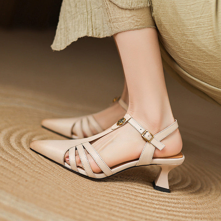 Viara Genuine Leather Heels  Liora Lane Boutique