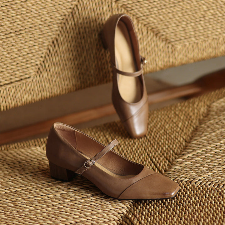 Clarette Genuine Leather Heels  Liora Lane Boutique