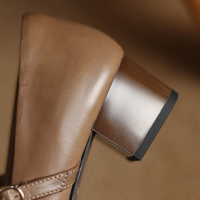 Clarette Genuine Leather Heels  Liora Lane Boutique