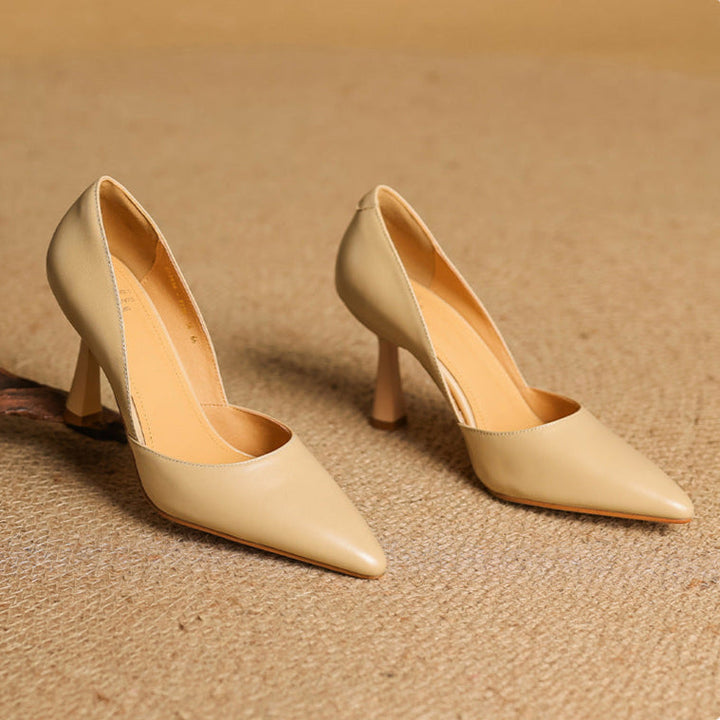 Liana Genuine Leather Heels  Liora Lane Boutique