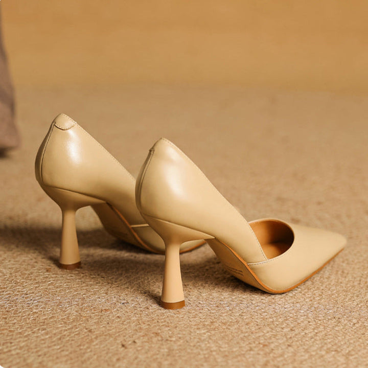 Liana Genuine Leather Heels  Liora Lane Boutique