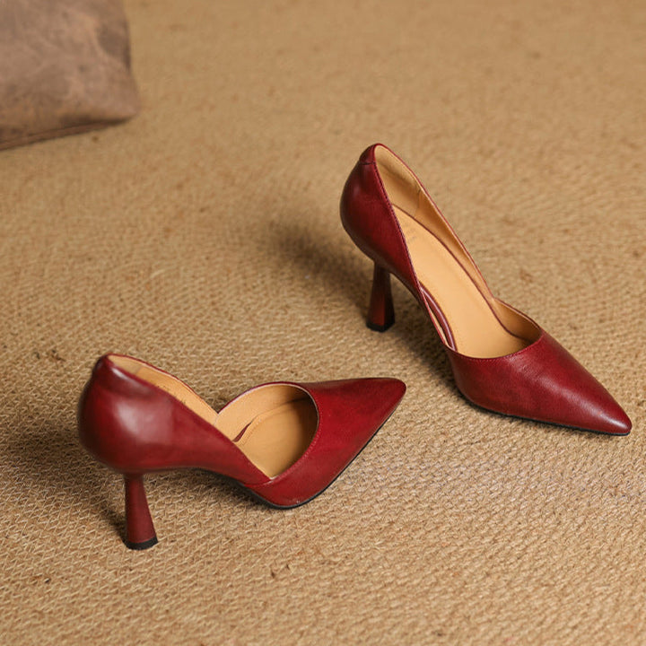 Liana Genuine Leather Heels  Liora Lane Boutique