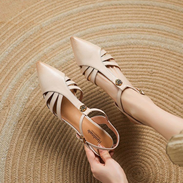 Viara Genuine Leather Heels  Liora Lane Boutique