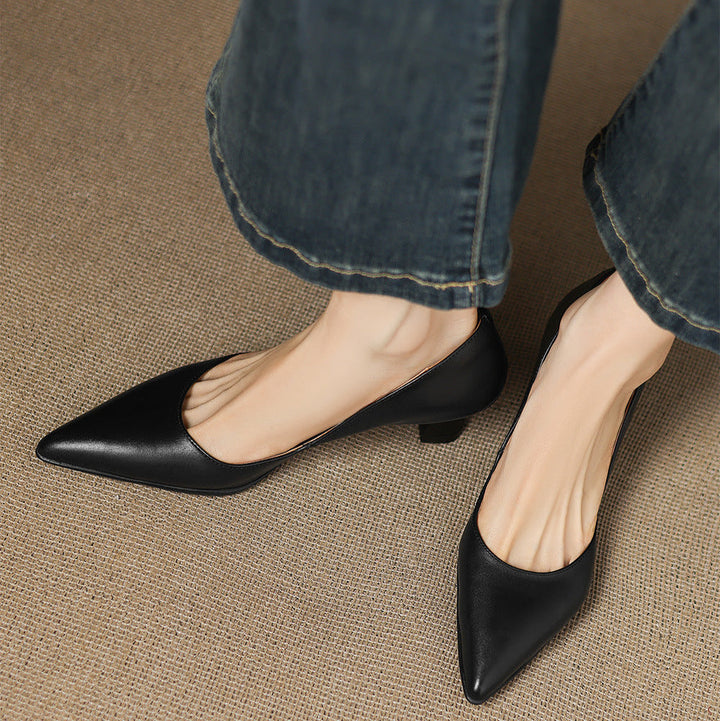 Elyia Genuine Leather Heels  Liora Lane Boutique