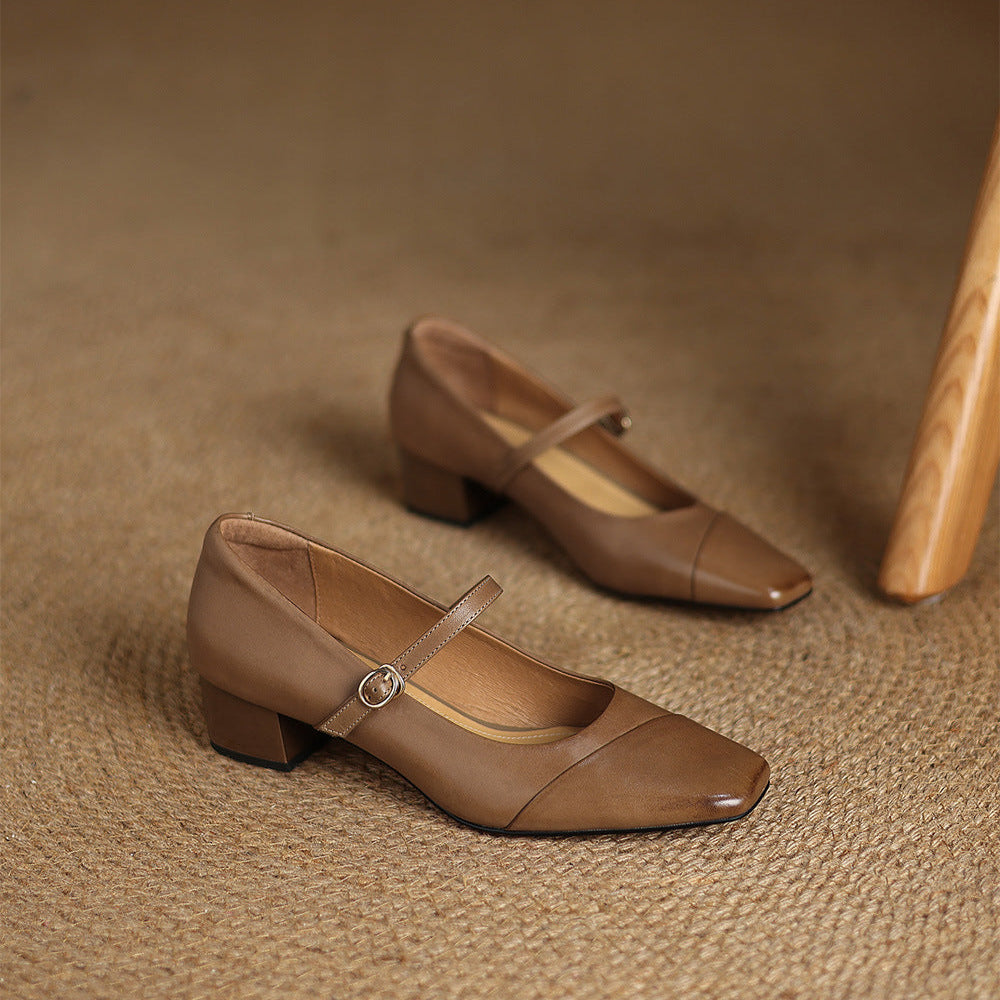 Clarette Genuine Leather Heels  Liora Lane Boutique