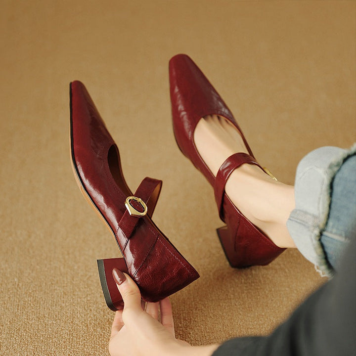 Merlot Genuine Leather Heels  Liora Lane Boutique