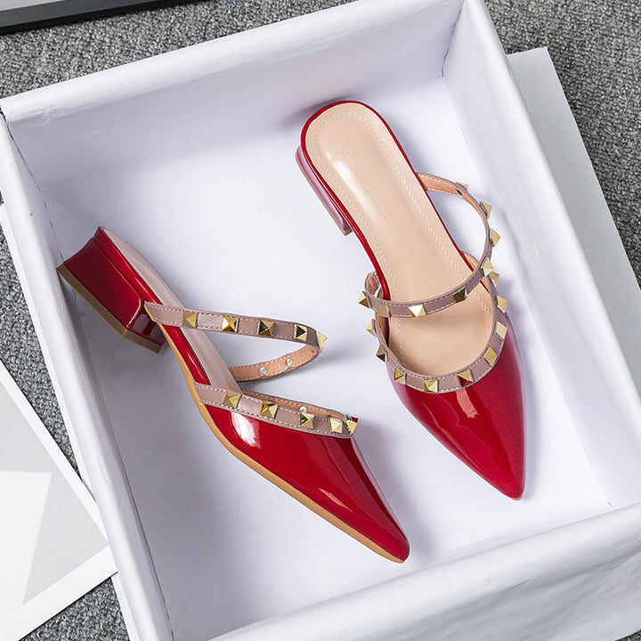 Truja Mules  Liora Lane Boutique  Red / 9.5 59.99