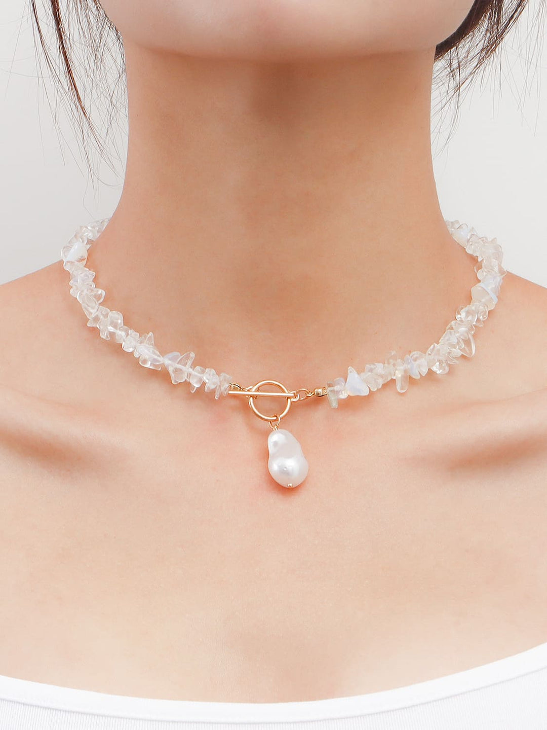 Coral Chip & Pearl Necklace Statement Jasmine's Boutique Australia