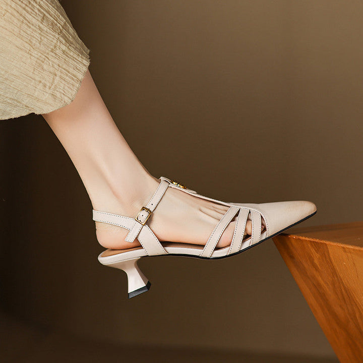 Viara Genuine Leather Heels  Liora Lane Boutique