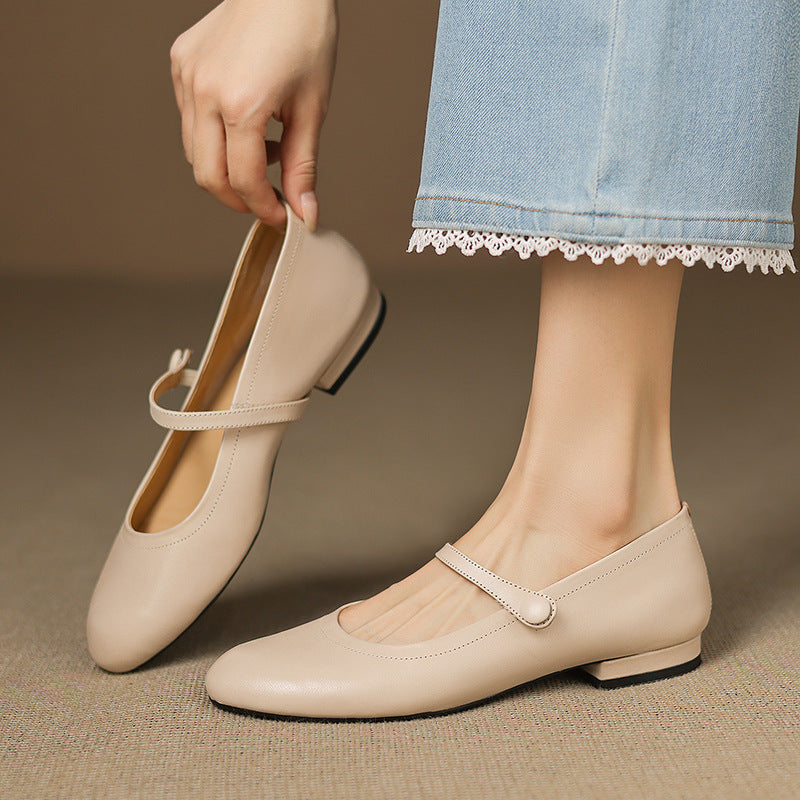 Civra Genuine Leather Shoes  Liora Lane Boutique  Beige / 9.5 109.99