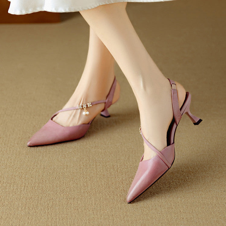 Dahlia Genuine Leather Heels  Liora Lane Boutique