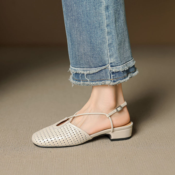 Opal Genuine Leather Slingbacks  Liora Lane Boutique  Beige / 9.5 109.99