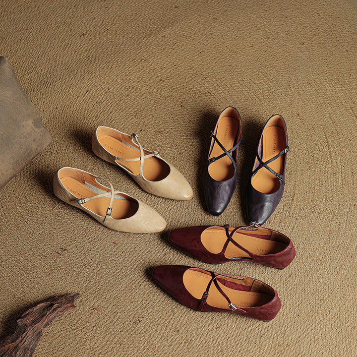 Eclan Genuine Leather Flats  Liora Lane Boutique