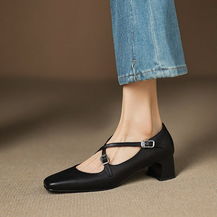 Ciora Genuine Leather Heels  Liora Lane Boutique