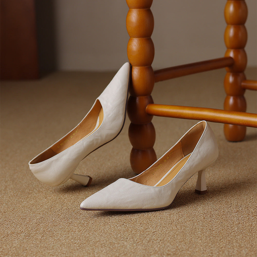 Elore Genuine Leather Heels  Liora Lane Boutique