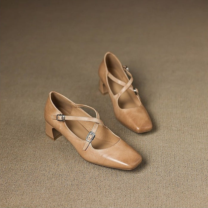 Ciora Genuine Leather Heels  Liora Lane Boutique