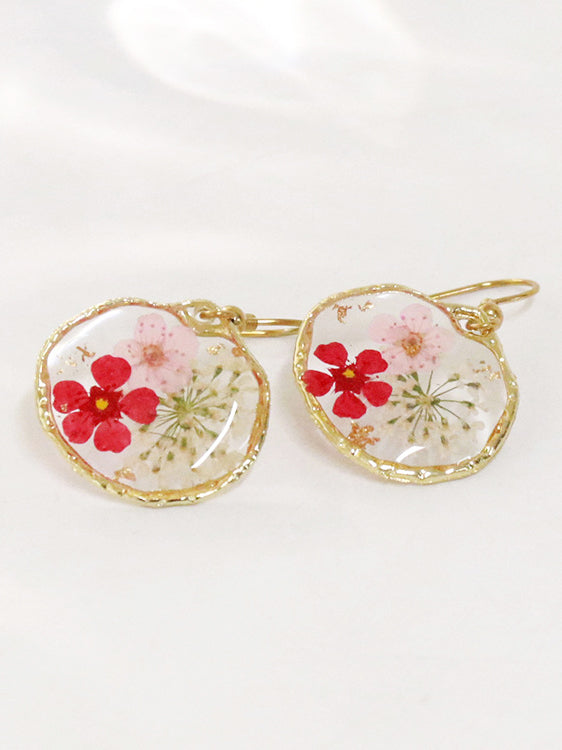 Dried flower earrings in retro country style Jasmine's Boutique Australia