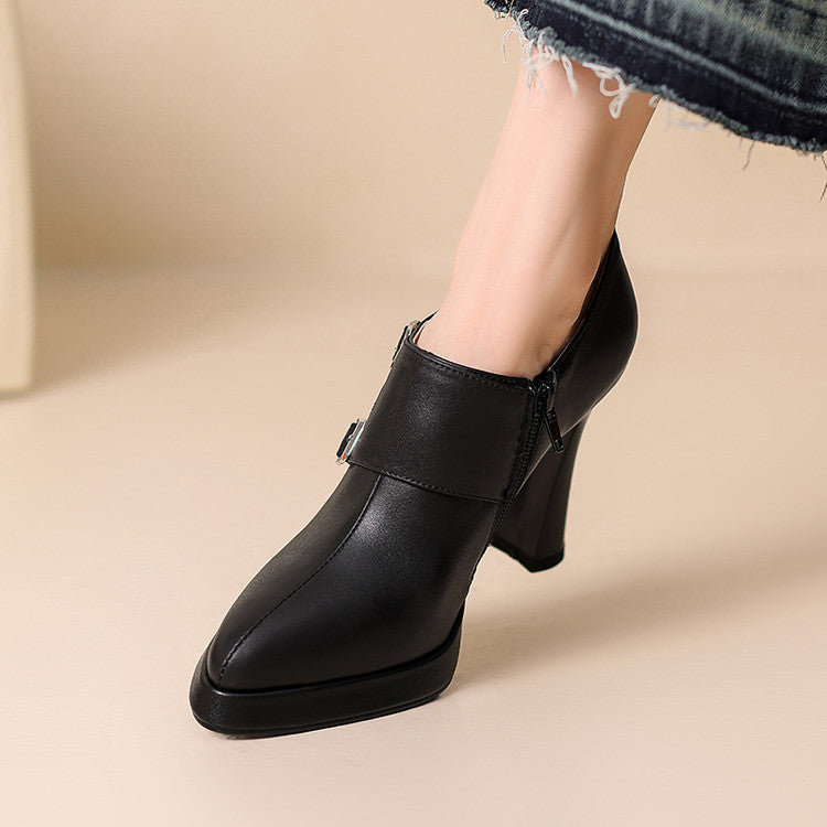 Nyrix Genuine Leather Heels  Liora Lane Boutique