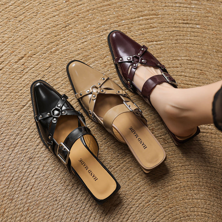 Renly Genuine Leather Slingbacks  Liora Lane Boutique