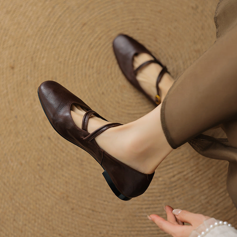 Norie Genuine Leather Flats  Liora Lane Boutique