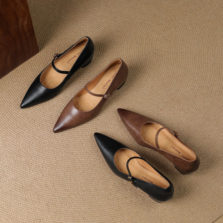 Felcia Genuine Leather Heels  Liora Lane Boutique