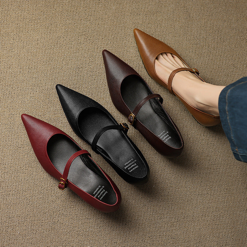 Delia Genuine Leather Heels  Liora Lane Boutique