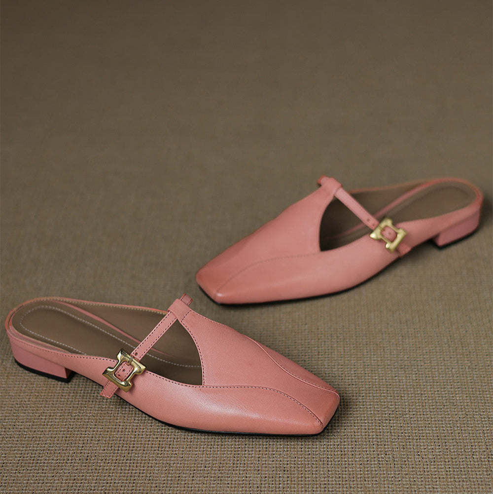 Keva Genuine Leather Mules  Liora Lane Boutique