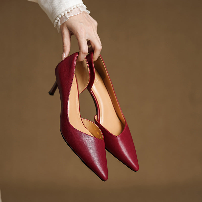 Nuva Genuine Leather Heels  Liora Lane Boutique