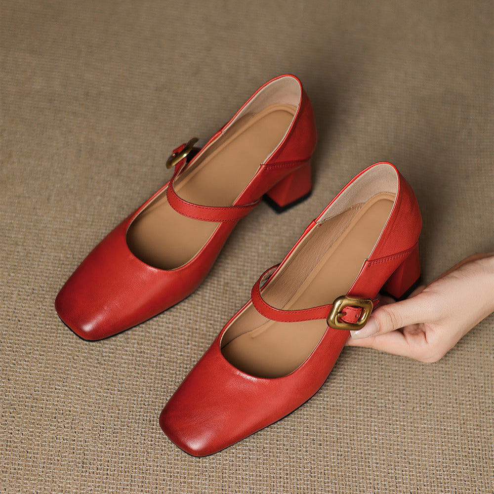 Kelis Genuine Leather Heels  Liora Lane Boutique