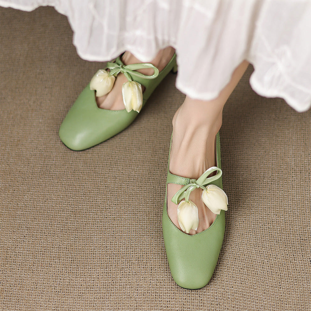 Tulip Genuine Leather Slingbacks  Liora Lane Boutique