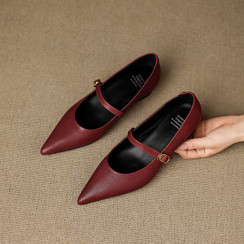 Delia Genuine Leather Heels  Liora Lane Boutique