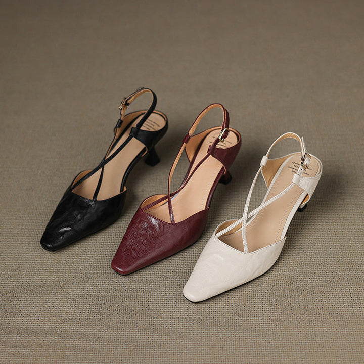 Velta Genuine Leather Heels  Liora Lane Boutique