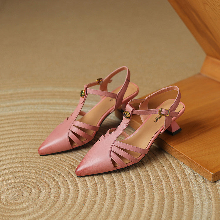 Viara Genuine Leather Heels  Liora Lane Boutique