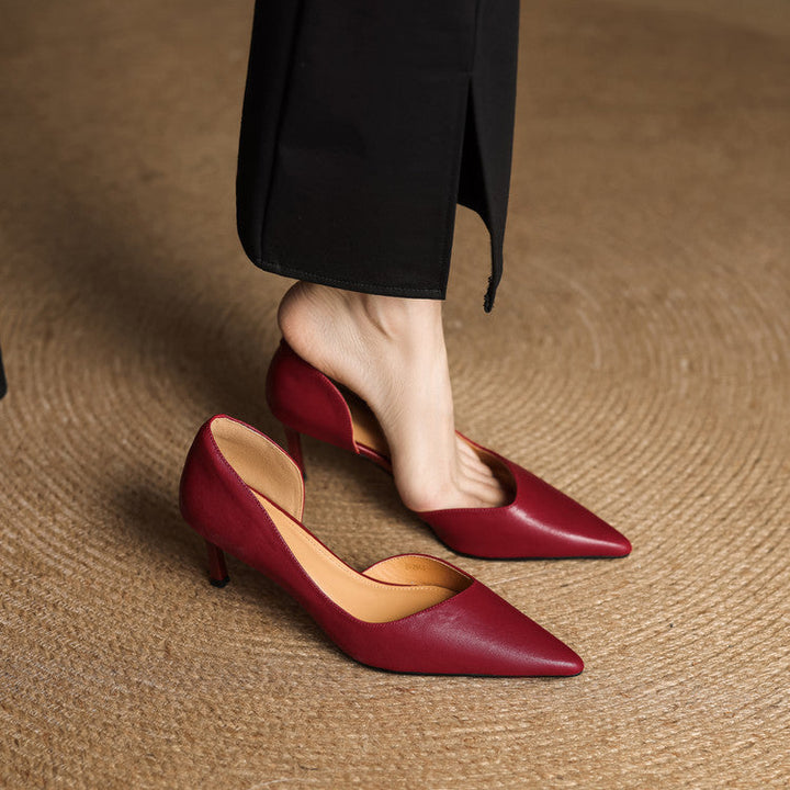 Nuva Genuine Leather Heels  Liora Lane Boutique  Maroon / 9.5 99.99