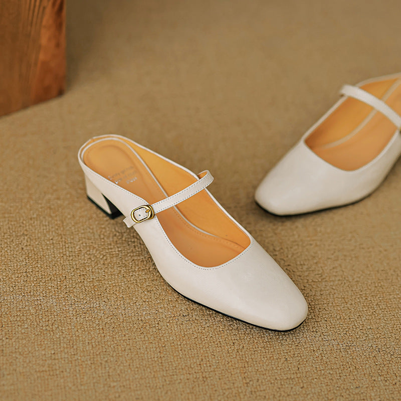 Vian Genuine Leather Mules  Liora Lane Boutique