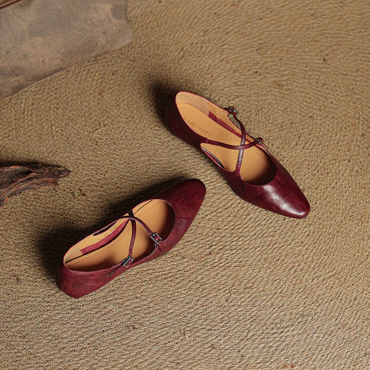 Eclan Genuine Leather Flats  Liora Lane Boutique